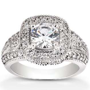 Fancy Vintage Like Diamond Engagement Ring 14K  Pompeii3 Inc. Jewelry 