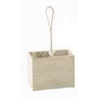 Tag Whitewashed Rattan Basket, 2 Part Bath Caddy with Tall Handle