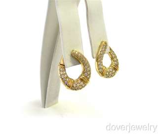 Estate 2.16ct Diamond 18K Gold Clip Earrings NR  