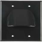   Gang Wireport Cable Pass Through Wall Plate with Grommet   Black