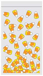 Candy Corn Cello Halloween Themed Party Favor Zippered Treat Bags 12 