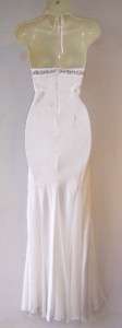 NITELINE White Silk Beaded Long Wedding Gown 2 NWT  