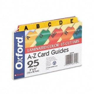  Card Guides, Alpha, 1/5 Tab, Manila, 3 x 5 Inches, 25 per Set (03514