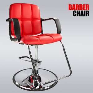 Red Modern Fashion Classic Hydraulic Barber Chair Hair Styling Salon 