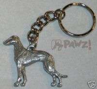 GREYHOUND Dog Fine Pewter Keychain Key Chain Ring New  