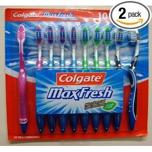 Colgate Maxfresh Toothbrush Full Head   Soft 10 count Package (Pack of 