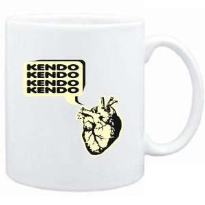 Mug White  Kendo heart  Sports 