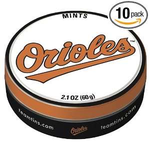 Team Tins Mints, Baltimore Orioles, Master Carton, 2.1 Ounce Tins 