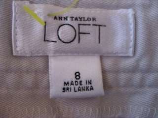 Ann Taylor LOFT Tan Thick Cotton Straight Skirt Casual Cargo Pockets 