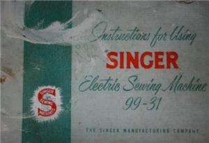 Singer 99 31 Sewing Machine Instruction Manual On CD  