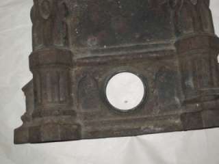 VERY OLD ANTIQUE CAST IRON CLOCK FRONT W/ PENDULUM DOOR  