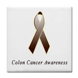  Colon Cancer Awareness Ribbon Tile Trivet 