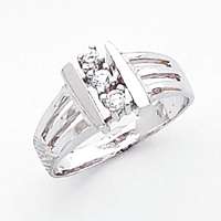 New Beautiful 14k White Gold Diamond Ring 1/8 Carat Available in 