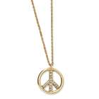 VistaBella Silver tone Crystal Peace Symbol 16 w/ext Necklace