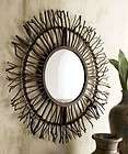 large rustic round real birch wood branch wall mirror 38