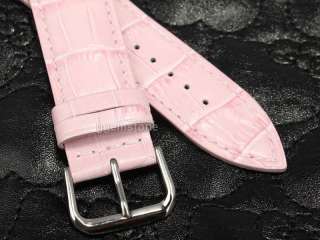 19*16MM pink handmade genuine leather watch strap  
