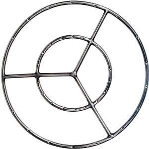  Stainless Round Double Propane Fire Pit Ring: Patio, Lawn & Garden