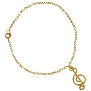  .5 X 1 Treble Clef On 9 Anklet, Gpexclusive, Usa In 