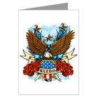   Greeting Cards (20 Pack) Freedom Eagle Emblem with United States Flag