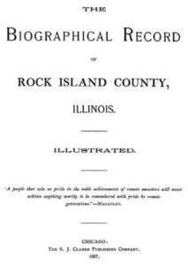 1897 Genealogy Biography of Rock Island Co Illinois IL  