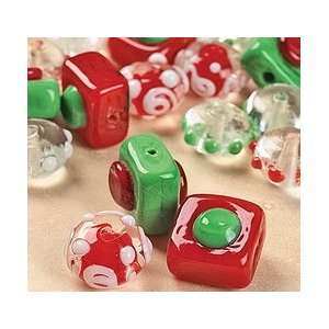    6   Christmas Colors Lampwork Glass Beads: Arts, Crafts & Sewing