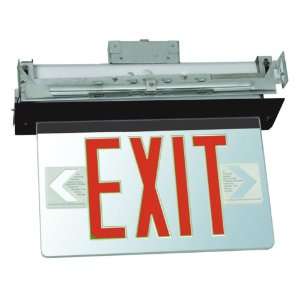 Morris Products 73332 Recessed Mount Edge Lit LED Exit Sign, Red on 