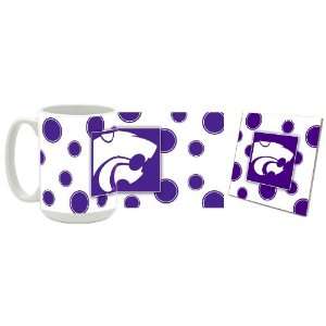  Kansas State Wildcats Polka Dot Mug and Coaster Combo 