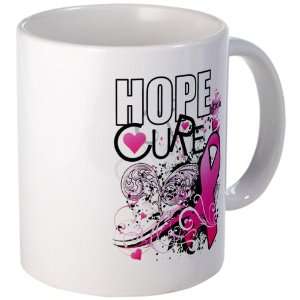  Mug (Coffee Drink Cup) Cancer Hope for a Cure   Pink 