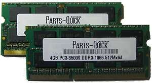 8GB 2X4GB DDR3 PC3 8500 Sony VAIO VGN Z Series Memory  