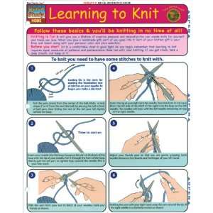    Quick Study Reference Guide Learning To Knit Arts, Crafts & Sewing