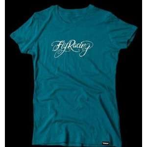 Fly Racing Womens Logo T Shirt   Medium/Teal: Automotive