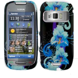 Nokia Astound C7 00 T Mobile Blue Vines Flowers Hard Case Cover+Screen 