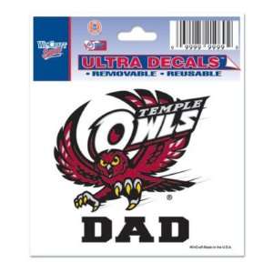 TEMPLE OWLS 3X4 ULTRA DECAL WINDOW CLING  Sports 