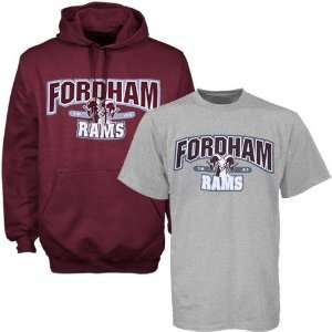   Fordham Rams Maroon Hoody Sweatshirt & T shirt Combo Sports