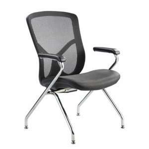  Eurotech Fuzion 4 Leg Guest Chair in Black Mesh FUZ3GC 