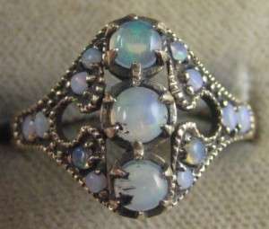 Victorian Opal Cluster Beautiful Gold Ring  