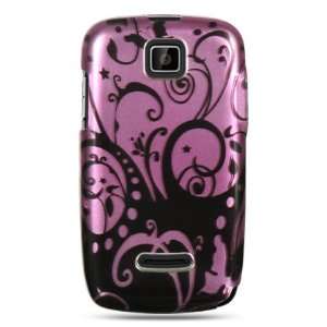  Purple crystal phone case with black swirl design for the 