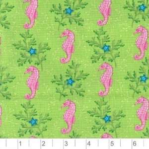  45 Wide Island Delight Seahorses Green Fabric By The 