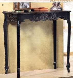 carved distressed BLACK Wood Sofa Entry Hall Table  