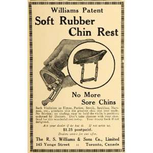  1916 Ad R S Williams & Sons Company Rubber Chin Rest 