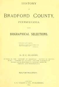 1891 Genealogy History Bradford County Pennsylvania PA  