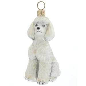  Toy Poodle   White Christmas Ornament: Home & Kitchen