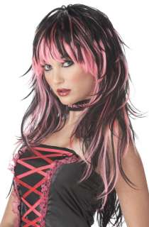 Tempting Tresses Halloween Costume Wig   Pink/Black  