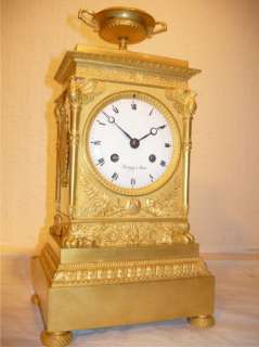 Excellent Gilt Bronze Empire VICTORY CUP CLOCK WITH EAGLES Directoire 