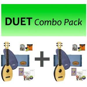  DUET Combo Pack 2 FLEA Ukuleles (Natural, Natural) packed 
