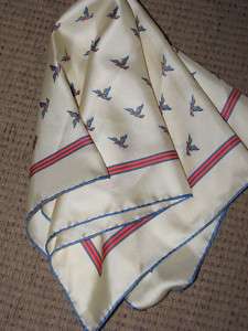 VTG IMPERIAL birds hand rolled in Portugal silk scarf  
