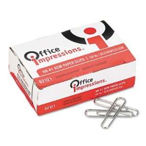  Office Impressions Paper Clips, Number 1, 100/Box (82121 