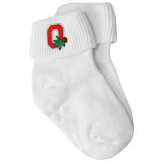 Ohio State Buckeyes Infant White Gripper Socks 