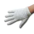 Finale Gloves White Shiny Stretch Satin Spandex Shortie Gloves with 
