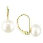   5mm White Freshwater Button Cultured Pearl 10k Yellow Gold Earrings